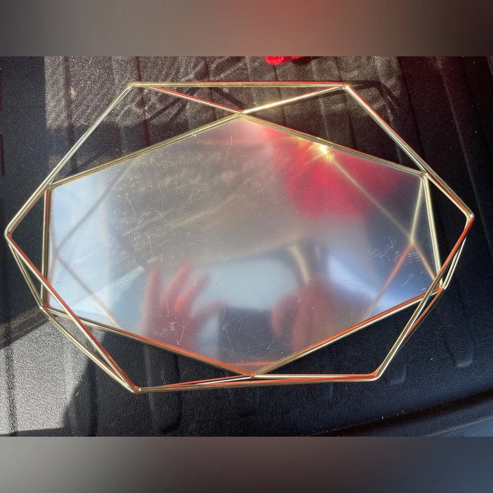 Geometric Gold Vanity Tray